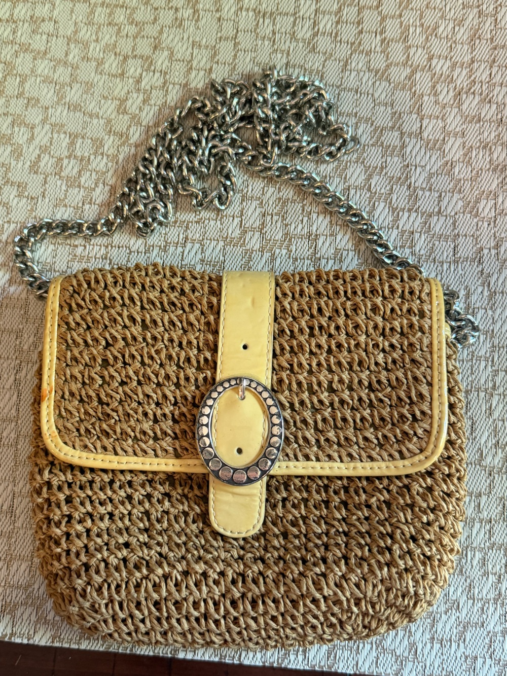 Brighton woven purse with chain shoulder strap